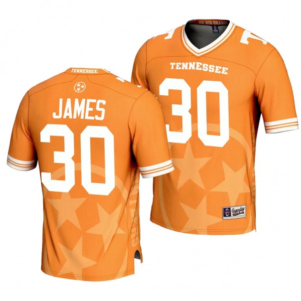 Tennessee Volunteers #30 Josiah-Jordan James Icon Print Orange Football Fashion Jersey Men's