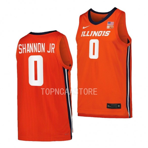 Terrence Shannon Jr. Illinois Fighting Illini #0 Orange Replica Basketball Jersey