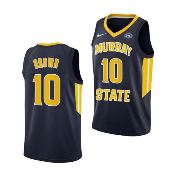 Murray State Racers Tevin Brown College Basketball #10 Navy uniform 2022 OVC Champs Jersey
