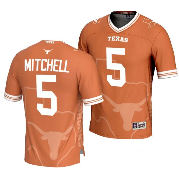 Texas Longhorns #5 Adonai Mitchell Icon Print Oran...