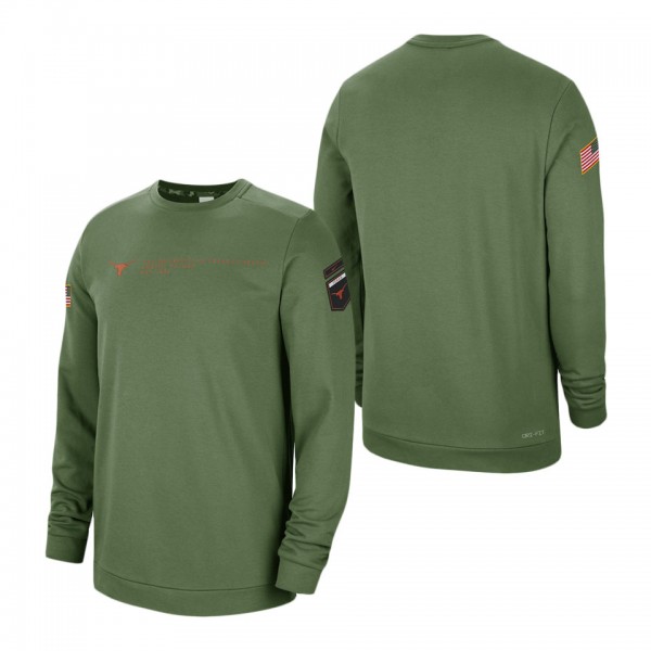 Texas Longhorns Military Pullover Sweatshirt Olive