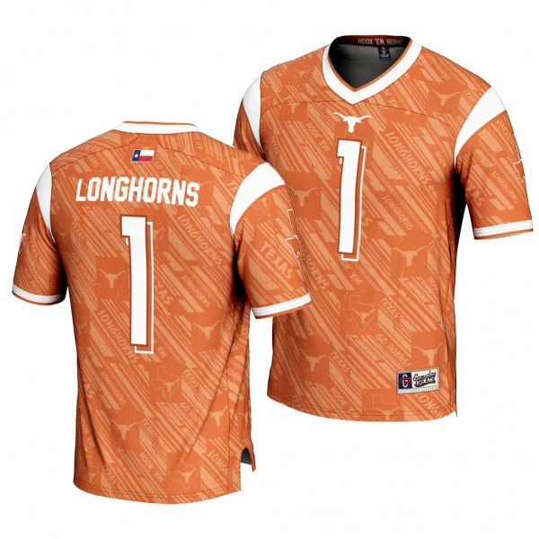 Texas Longhorns Highlight Print #1 Orange Men's Fo...
