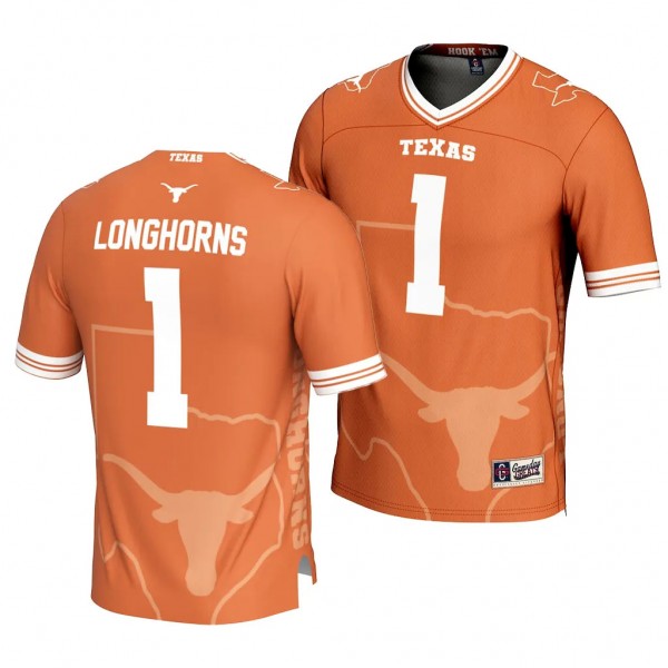Texas Longhorns Icon Print #1 Orange Men's Footbal...