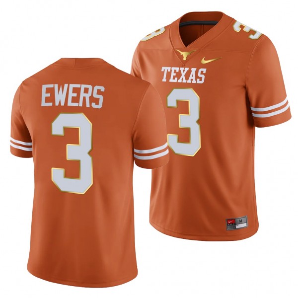Quinn Ewers Texas Longhorns College Football Orange 2022-23 3 Jersey Men