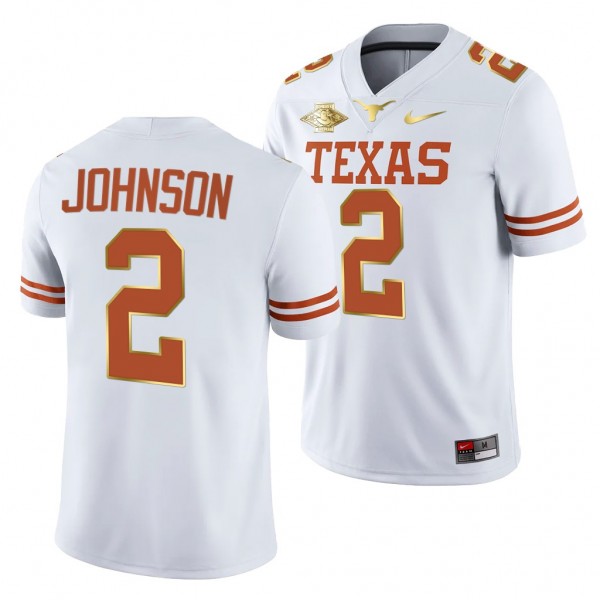 Texas Longhorns Roschon Johnson 2 White 2021 Red R...