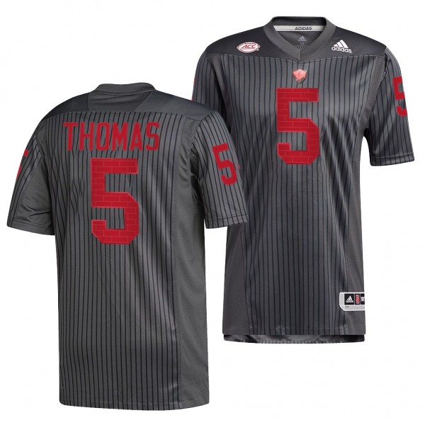 NC State Wolfpack Thayer Thomas #5 Grey Light it R...