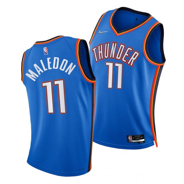 Theo Maledon #11 Oklahoma City Thunder 75th Diamond Anniversary Blue Jersey 2020 NBA Draft