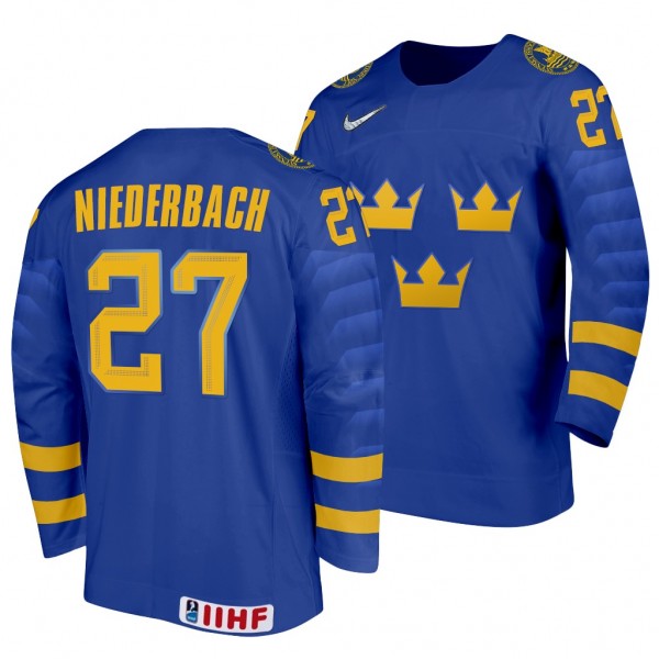 Sweden Hockey Theodor Niederbach Blue 2022 IIHF Wo...
