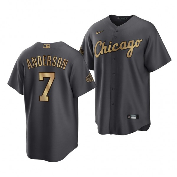 2022 MLB All-Star Game Tim Anderson Chicago White Sox #7 Charcoal Replica Jersey Men's
