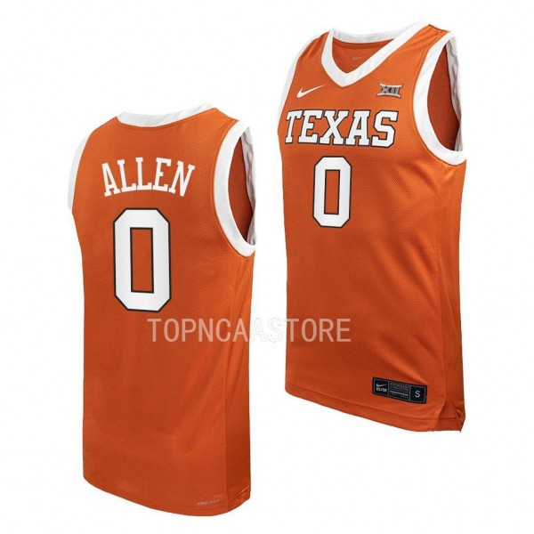 Texas Longhorns Timmy Allen Orange #0 Jersey Repli...