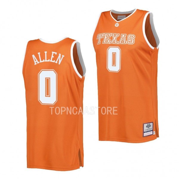 Timmy Allen Texas Longhorns #0 Orange Throwback Ba...