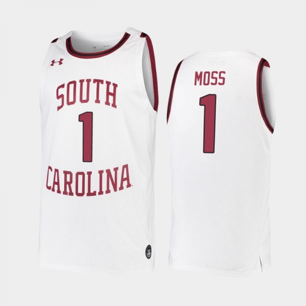 South Carolina Gamecocks TJ Moss White 2019-20 Replica College Basketball Jersey