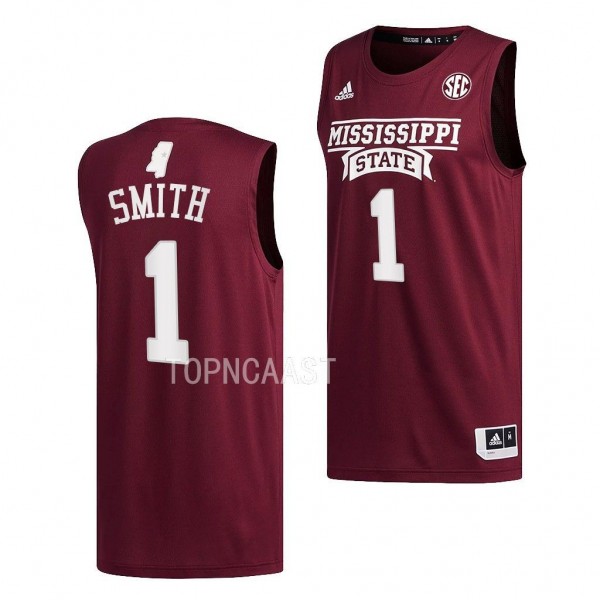 Tolu Smith Mississippi State Bulldogs #1 Maroon Sw...