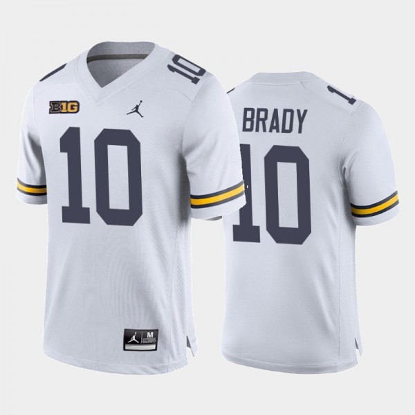 NFL Michigan Wolverines Tom Brady White Away Histo...