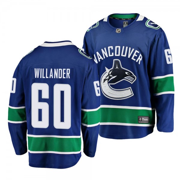 2023 NHL Draft Tom Willander Vancouver Canucks #60 Blue Home Breakaway Player Jersey