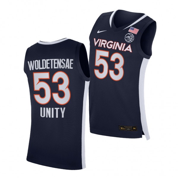 Virginia Cavaliers Tomas Woldetensae Navy 2021 Uni...