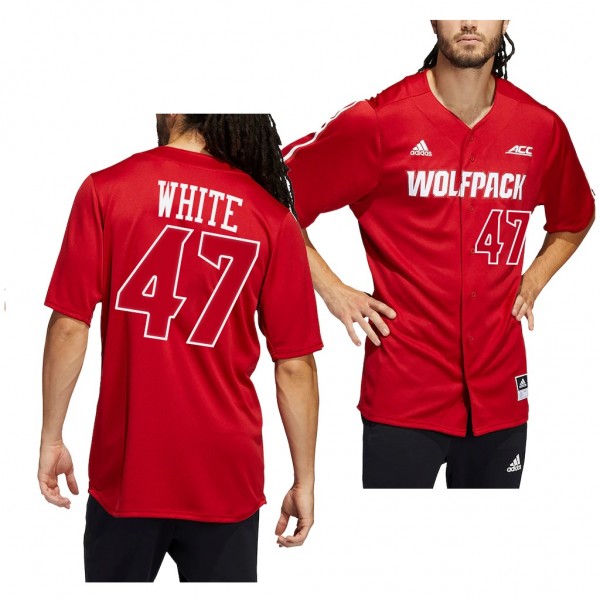 Tommy White NC State Wolfpack #47 Red College Base...