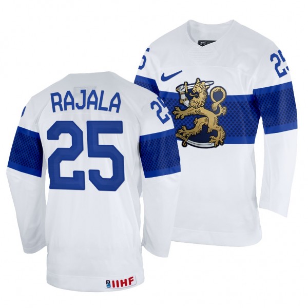 Finland Hockey Toni Rajala #25 White Home Jersey 2...