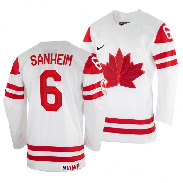 Canada Hockey Travis Sanheim #6 White Home Jersey ...