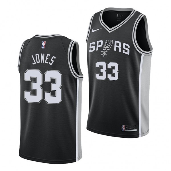 Tre Jones San Antonio Spurs 2020 NBA Draft Black Jersey 2020-21 Icon
