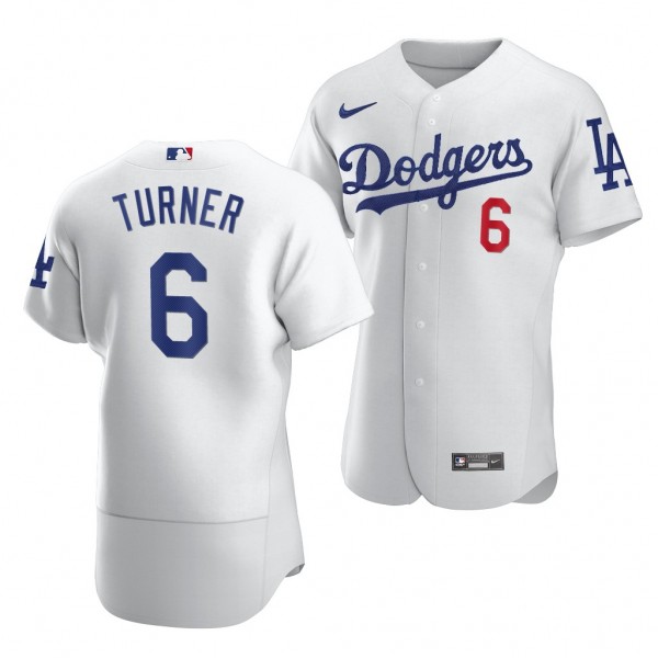 Trea Turner Los Angeles Dodgers #6 White Authentic...