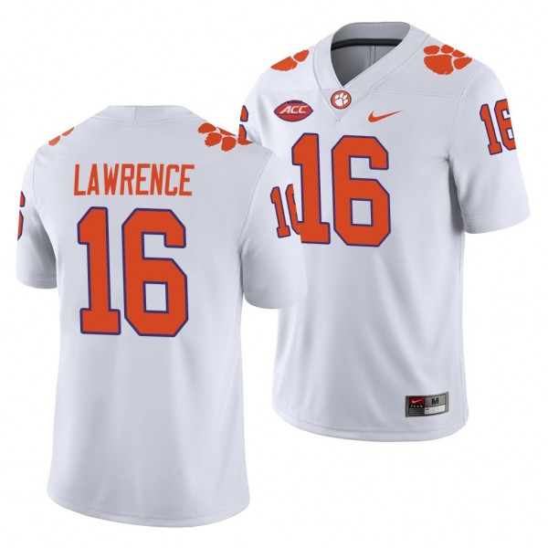 Clemson Tigers Trevor Lawrence White College Football Men's Away Game Jersey