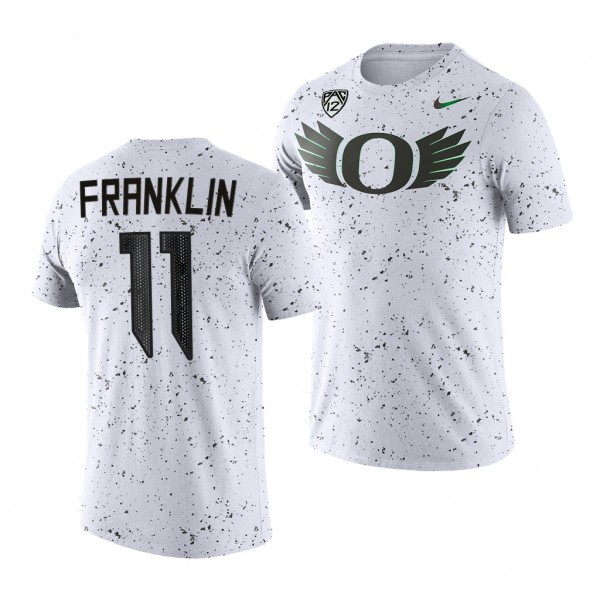Troy Franklin T-Shirt Oregon Ducks #11 White Eggshell Football Men's Tee