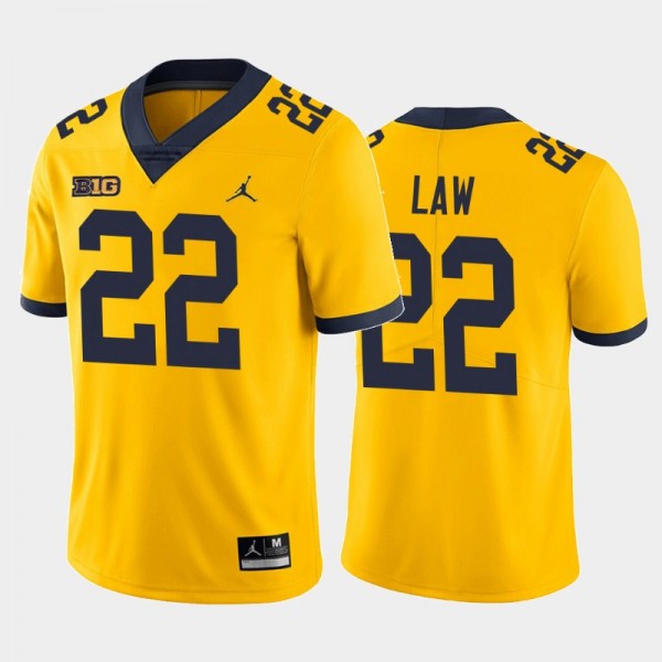 NFL Michigan Wolverines Ty Law Yellow Alternate Hi...