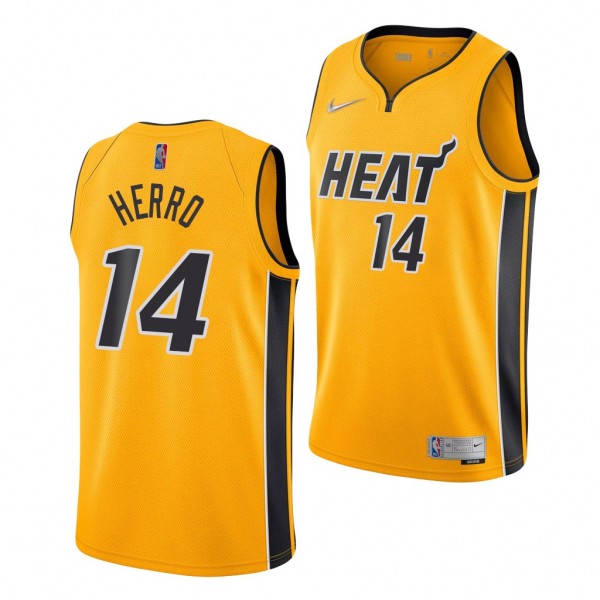 NBA Draft Tyler Herro #14 Heat Yellow Jersey 2021 ...