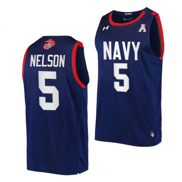Tyler Nelson #5 Navy Midshipmen 2022 Fly Navy USMC...