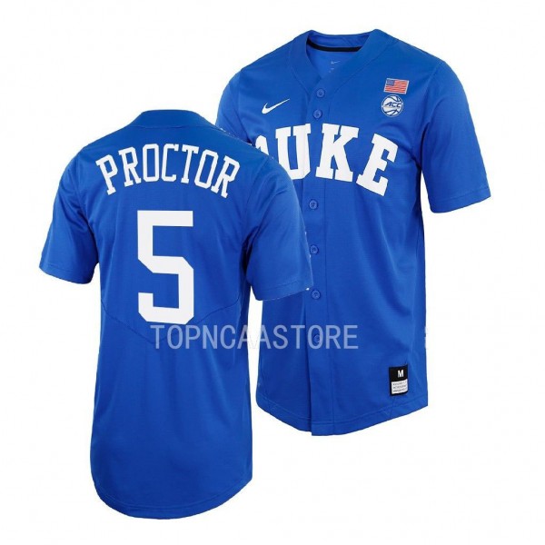 Duke Blue Devils Tyrese Proctor Baseball Shirt Roy...