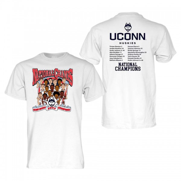 UConn Huskies Blue 84 2023 NCAA Men's Basketball National Champions Ballers T-Shirt White
