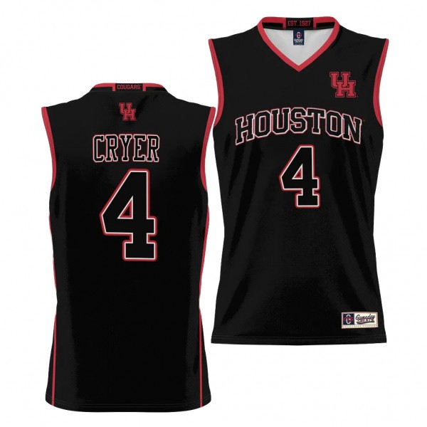 Houston Cougars LJ Cryer NIL Basketball Black Lightweight Jersey Unisex