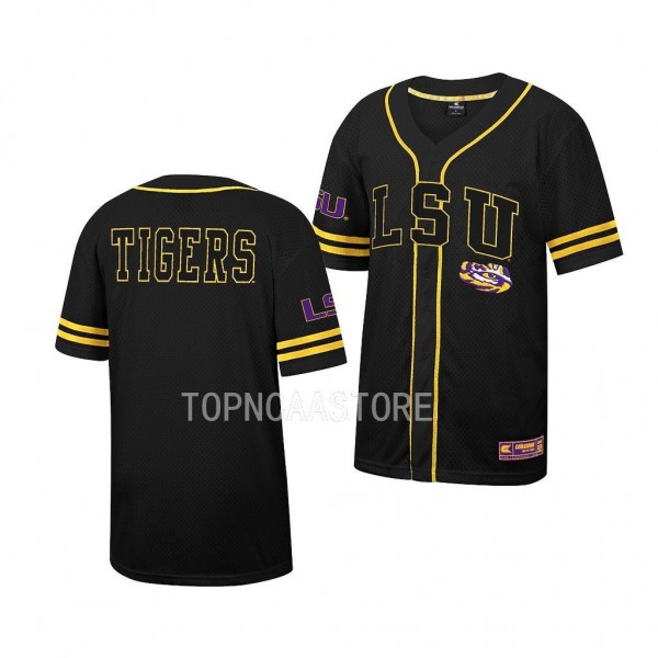 LSU Tigers Free Spirited Black Button-Up Baseball ...