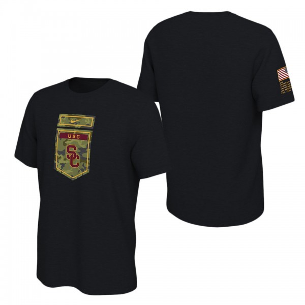 USC Trojans Veterans Camo College  T-Shirt Black