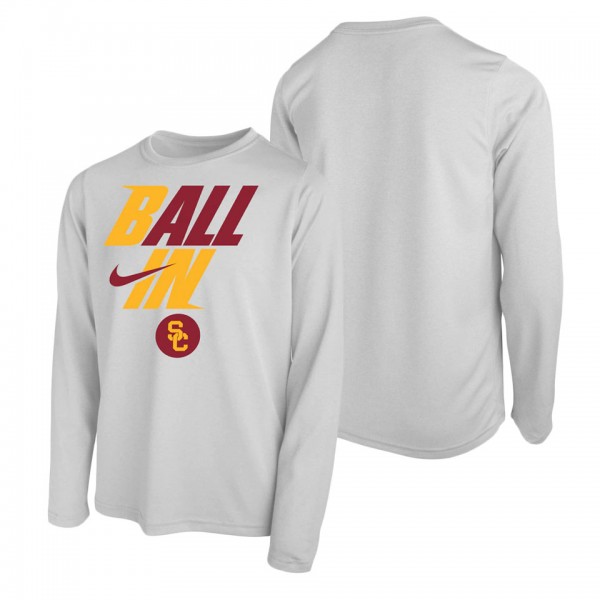 USC Trojans Nike Youth Ball In Bench T-Shirt White