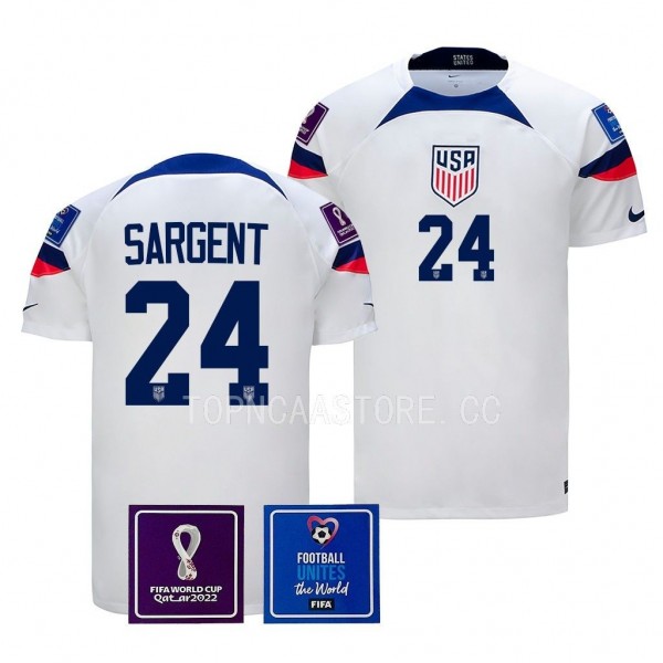 USMNT #24 Josh Sargent FIFA World Cup 2022 White K...