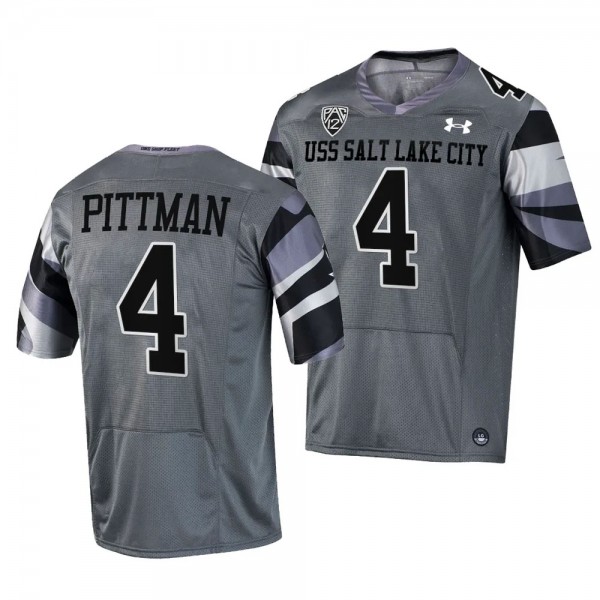 Mycah Pittman Utah Utes #4 Gray Jersey College Foo...