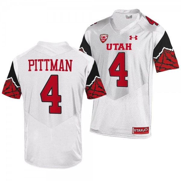 Mycah Pittman Utah Utes #4 White Jersey College Fo...