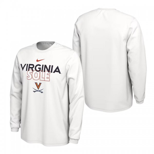 Virginia Cavaliers On Court Long Sleeve T-Shirt White