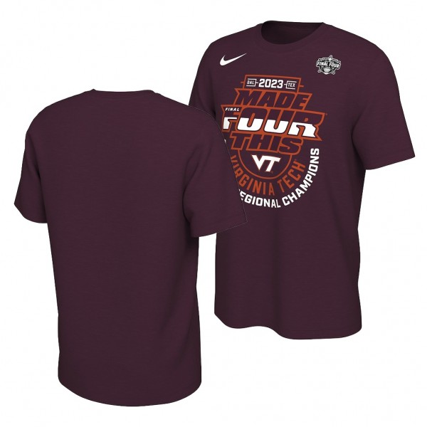 Virginia Tech Hokies Maroon 2023 NCAA March Madness Final Four Regional Champs Locker RoomWomen's Basketball Unisex T-Shirt