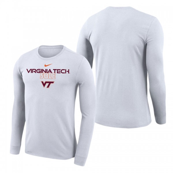 Virginia Tech Hokies On Court Bench Long Sleeve T-...