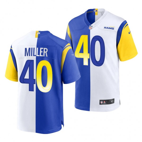 Los Angeles Rams Von Miller #40 Rpyal White Split ...