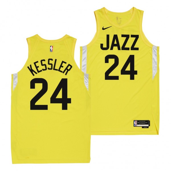 2022 NBA Draft Walker Kessler Jazz #24 Yellow Icon...