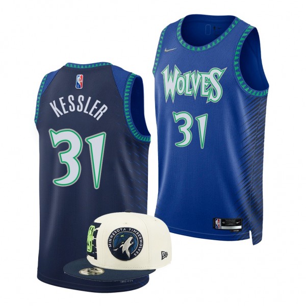 2022 NBA Draft Timberwolves Walker Kessler Blue City Edition Jersey