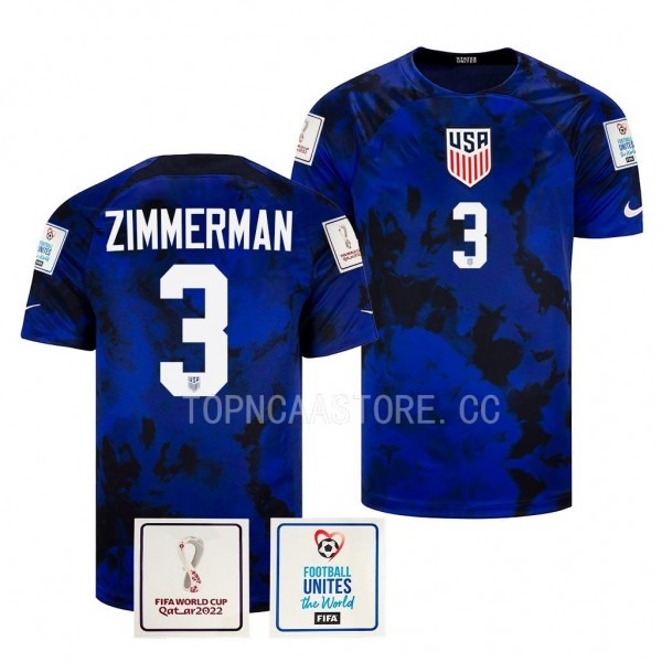 Walker Zimmerman USMNT #3 FIFA World Cup 2022 Blue...