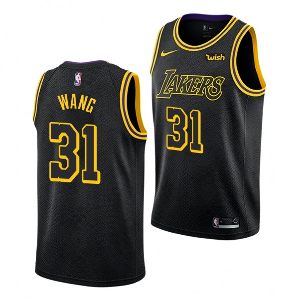 Wang Zhelin Los Angeles Lakers Black Jersey Mamba ...