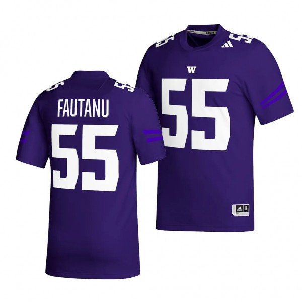 Troy Fautanu Washington Huskies #55 Purple Jersey NIL Football Player Men's Replica Uniform