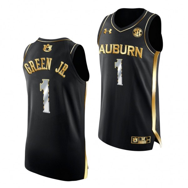 Auburn Tigers Wendell Green Jr. #1 Black Golden Ed...