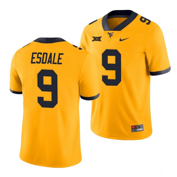 West Virginia Mountaineers Isaiah Esdale 9 Gold Throwback Alternate Game Jersey Men's